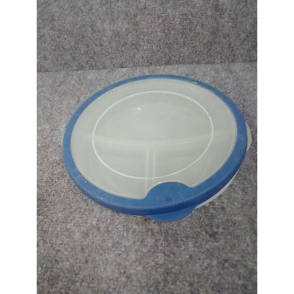 Rubbermaid Servin Saver Divided Container Plate Blue Lid 3 Section 5568 2
